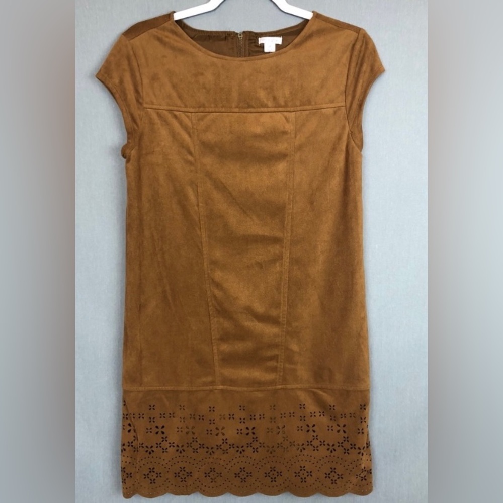 Cap sleeve suede shift dress Size Large